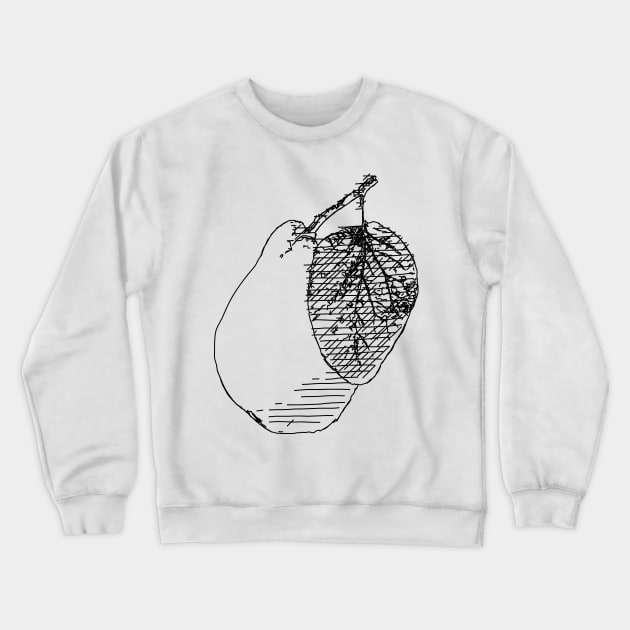 A Pear Cross Hatch Line Art Crewneck Sweatshirt by HappyGiftArt